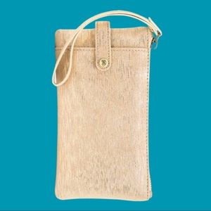 HOBO King Leather Wristlet in Golden taupe - never used, gift